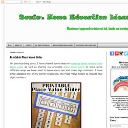 Suzie's Home Education Ideas: Printable Place Value Slider