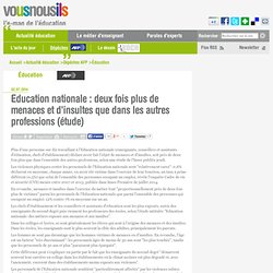 Education nationale : deux fois plus de menaces et d’insultes que dans les autres professions (étude)