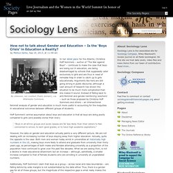 How not to talk about Gender and Education – Is the ‘Boys Crisis’ in Education a Reality? » Sociology Lens