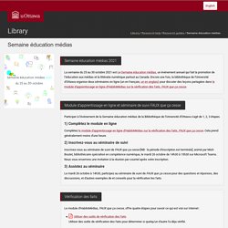Accueil - Semaine éducation médias - Guides de recherche · Research guides at University of Ottawa