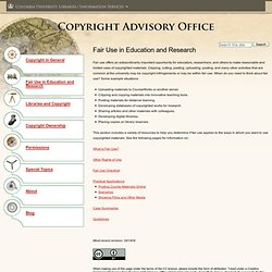 Fair Use in Education and Research
