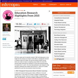 Education Research Highlights From 2015