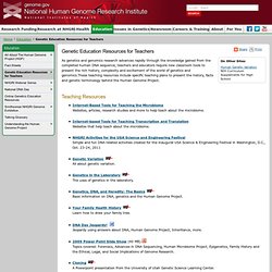 Genetic Education Resources for Teachers
