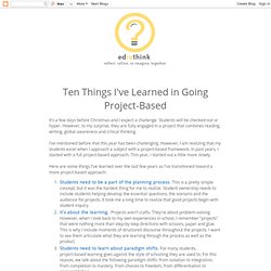 Ten Things I've Learned in Going Project-Based