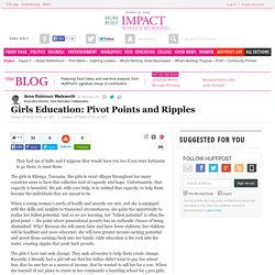 Anne Robinson Wadsworth: Girls Education: Pivot Points and Ripples
