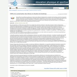 éducation physique et sportive - l'EPS et la scolarisation des élèves en situation de handicap