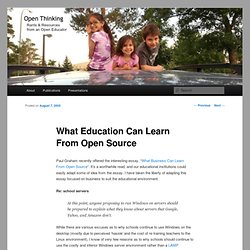 Couros Blog » Blog Archive » What Education Can Learn From Open Source