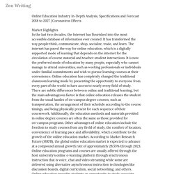 Online Education Industry In-Depth Analysis, Specifications and Forecast 2018... — Zen Writing