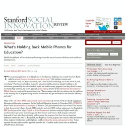 What’s Holding Back Mobile Phones for Education?