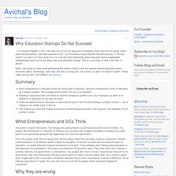 Why Education Startups Do Not Succeed « Avichal's Blog