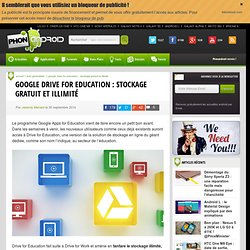 Google Drive for Education : stockage gratuit et illimité