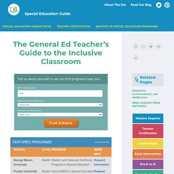 Support and Advice for General Education Teachers on Inclusion