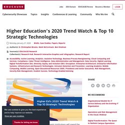 Higher Education’s 2020 Trend Watch & Top 10 Strategic Technologies