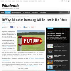 40 Ways Education Technology Will Be Used In The Future