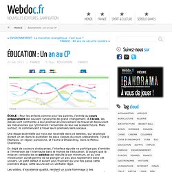 ÉDUCATION : Un an au CP - Webdoc.fr
