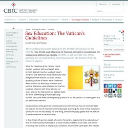 Sex Education: The Vatican's Guidelines