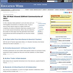 The 10 Most Viewed <i>EdWeek</i> Commentaries of 2011