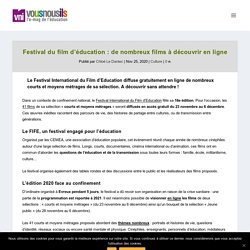 Festival du film d'éducation : de nombreux films à découvrir en ligne - VousNousIls
