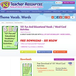 K-3 Printable Word Cards - 101 Fun And Educational Activities