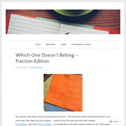 Which One Doesn’t Belong – Fraction Edition – Educational Aspirations