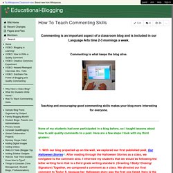 Educational-Blogging - How To Teach Commenting Skills