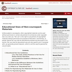 Educational Uses of Non-coursepack Materials - Copyright Overview by Rich Stim - Stanford Copyright and Fair Use Center