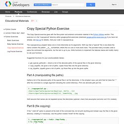 Copy Special Python Exercise - Educational Materials