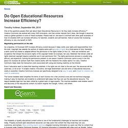 Do Open Educational Resources Increase Efficiency?