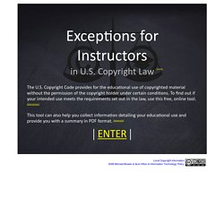 Copyright Exceptions for Instructors
