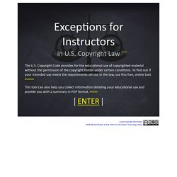 Educational Exemptions in the U.S. Copyright Code (from ALA Office of Information Technology Policy)