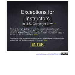 Educational Exemptions in the U.S. Copyright Code