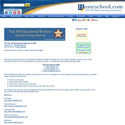 The Top 100 Educational Websites of 2009 - Homeschooling Articles - Homeschool.com - The