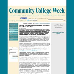 STUDY: Too Few Colleges Embrace Successful Educational Practices - Community College Week - The independent voice servicing community, junior and technical colleges.
