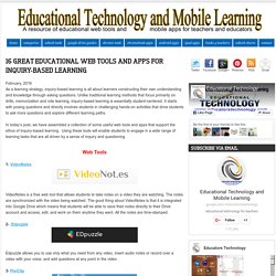 16 Great Educational Web Tools and Apps for Inquiry-based Learning