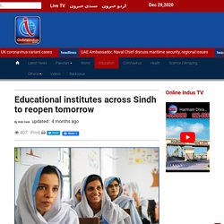 Educational institutes across Sindh to reopen tomorrow