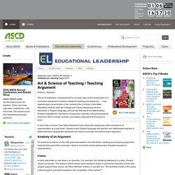 Educational Leadership:Feedback for Learning:Teaching Argument