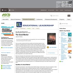 Educational Leadership:Supporting New Teachers:The Good Mentor