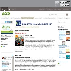 Upcoming Educational Leadership Themes - ASCD