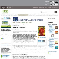 How Teachers Learn:Fostering Reflection