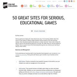 50 Great Sites for Serious, Educational Games