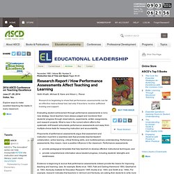 Educational LeadershipProductive Use of Time and Space How Performance Assessments Affect Teaching and Learning