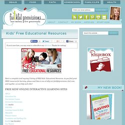 Kids’ Free Educational Resources — Faithful Provisions