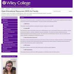Home - Open Educational Resources (OER) for Faculty - LibGuides at Wiley College