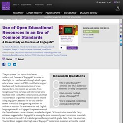 Use of Open Educational Resources in an Era of Common Standards: A Case Study on the Use of EngageNY