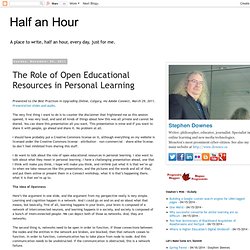 The Role of Open Educational Resources in Personal Learning