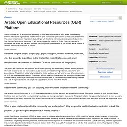Arabic Open Educational Resources (OER) Platform