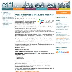 Open Educational Resources webinar