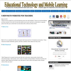 5 New Math Websites for Teachers