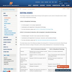 Doctoral Degrees - Boise State University - Educational Technology