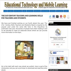 The 21st Century Teaching and Learning Skills for Teachers and Students